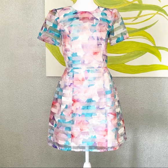 Oasis Water Color Floral Print Dress - Picture 12 of 12